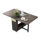 Rectangle Mid-Century Modern Dining Table Drop-Leaf Table with Rubberwood Solid Wood Base Clearhalo ' dining_table' 'Dining Tables & Seating' 'Dining Tables' 'furn' 'furn_dining_table' 'Furniture' 'furniture_dining_table' 'Kitchen & Dining Furniture' 'kitchen&dining_furn' 'kitchen' 'kitchen_dining_table' 1200x1200_4f32c73b-bdb9-49f3-9e7c-744ca9f4f718