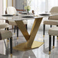 Metal Traditional Luxury Table Rectangle Sintered Stone Indoor Table with Pedestal Clearhalo ' dining_table' 'Dining Tables & Seating' 'Dining Tables' 'furn' 'furn_dining_table' 'Furniture' 'furniture_dining_table' 'Kitchen & Dining Furniture' 'kitchen&dining_furn' 'kitchen' 'kitchen_dining_table' 1200x1200_4f33cafe-0d5f-4345-9937-cbad907bb303