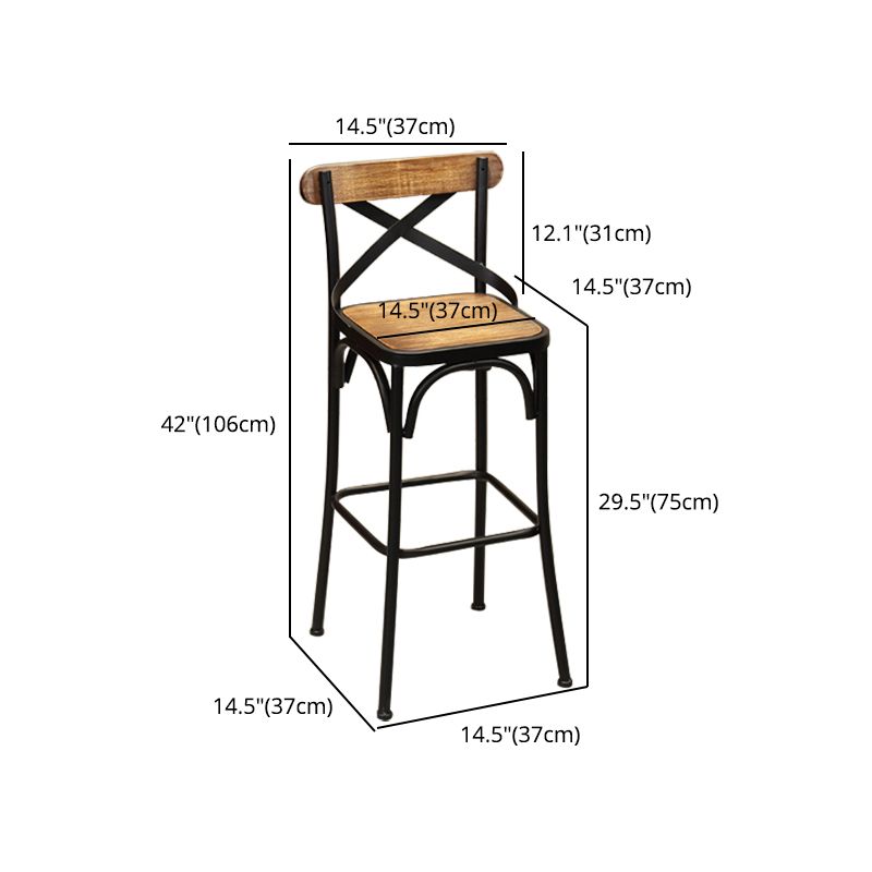 Industrial Bar and Counter Stool Brown Stool with Black Base Clearhalo 'Bar Furniture' 'Bar Stools' 'bar_stools' 'furn' 'furn_bar_stools' 'Furniture' 'furniture_bar_stools' 'Kitchen & Dining Furniture' 1200x1200_4f34f26f-509e-48eb-b796-619a29719e5c