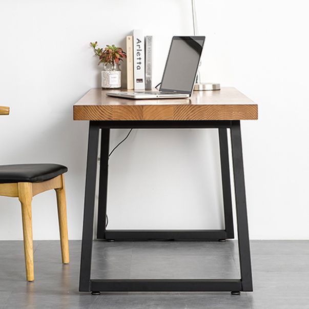Solid Wood Rectangular Work Table Fixed Home Office Modern Writing Desk Clearhalo 'Furniture' 'furniture_office_desk' 'Office Desks' 'Office Furniture' 'office_desk' 1200x1200_4f35daa4-e6c8-44c9-88bd-b2a26bbccb9c