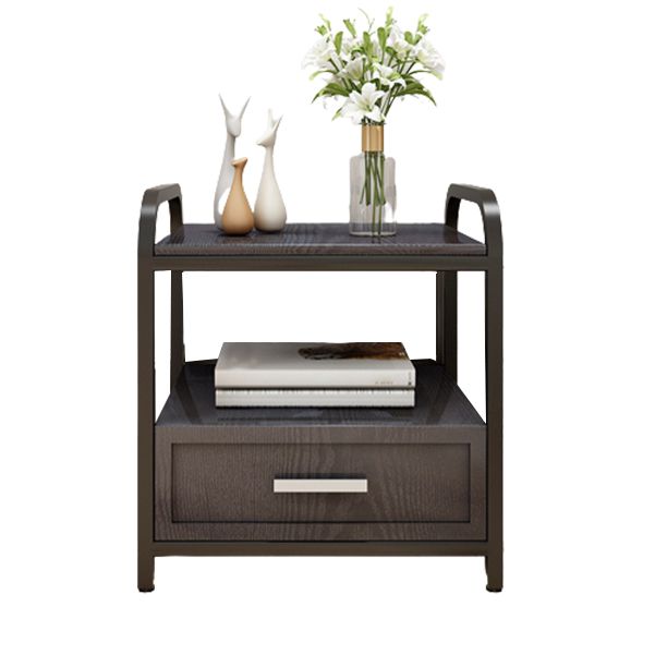 Wooden and Metal Bedside Cabinet Modern Minimalist Open Bedside Table with Legs Clearhalo 'Bedroom Furniture' 'furn' 'furn_night_stand' 'Furniture' 'night_stand' 'Nightstands' 1200x1200_4f35eced-9b39-47be-9e54-27a0ab3dfb14
