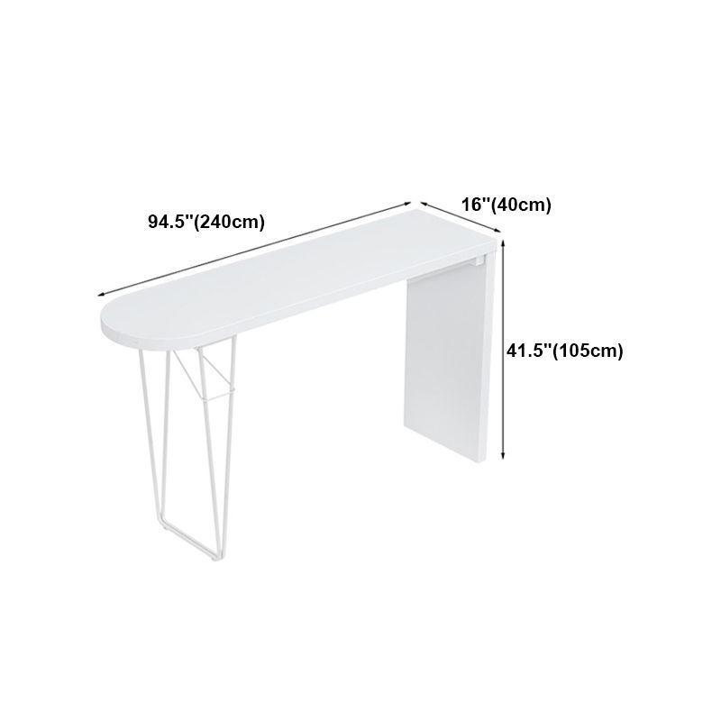 Solid Wood Bar Table Contemporary Bar Table with Sled Base in White Clearhalo 'Bar Furniture' 'Bar Tables' 'bar_tables' 'furn' 'furn_bar_tables' 'Furniture' 'furniture_bar_tables' 'Kitchen & Dining Furniture' 1200x1200_4f365803-1d85-43d2-ab46-61b5efcfc387