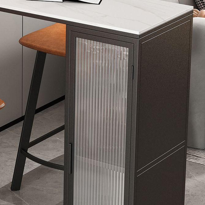 Hedendaagse opslag gesinterde stenen bovenkanttafel met dubbele voetstuk