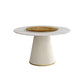 Modern Round Dinette Table Metal Base Pedestal Stone Top Dining Table in White Clearhalo 'Dining Tables & Seating' 'Dining Tables' 'dining_table' 'furn' 'furn_dining_table' 'Furniture' 'furniture_dining_table' 'Kitchen & Dining Furniture' 'kitchen' 'kitchen_dining_table' 1200x1200_4f3791fd-40dc-4b89-887f-b7ba0662867f