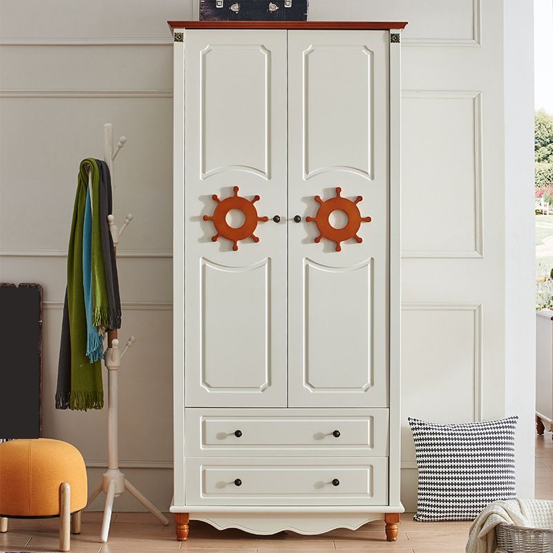 Hinged Wardrobe Cabinet with Legs Coastal Wooden Wardrobe Armoire Clearhalo 'Armoires & Wardrobes' 'armoires_wardrobes' 'Bedroom Furniture' 'furn' 'furn_armoires_wardrobes' 'Furniture' 1200x1200_4f37b03b-924f-4f21-9b1c-66a3dc5d7048