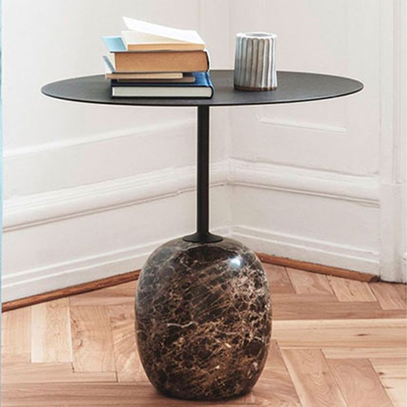 Pedestal Round Side Table Mid-Century Metal Sofa Corner Table Clearhalo 'Coffee & Accent Tables' 'End & Side Tables' 'end_side_tables' 'furn' 'furn_end_side_tables' 'Furniture' 'Living Room Furniture' 1200x1200_4f390b15-d3f5-41c6-9529-956f590c22a5