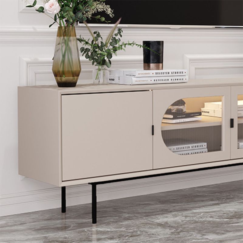Console TV contemporaine en bois avec rangement fermé, support multimédia TV pour salon