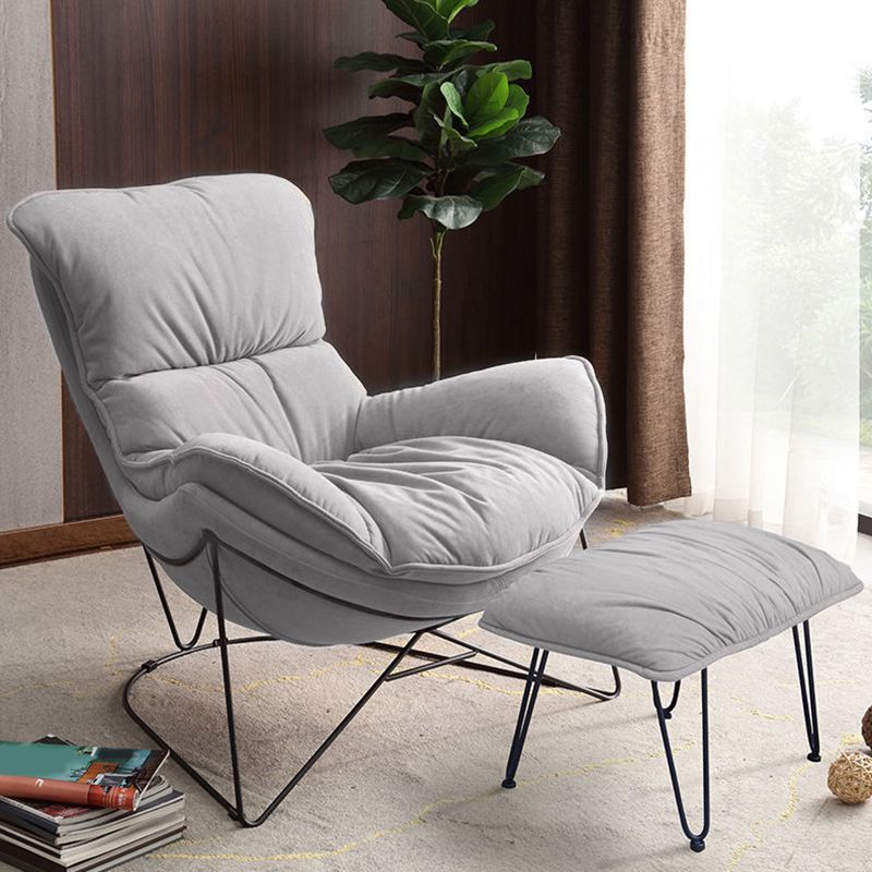Contemporary Rocking Chair Cotton Upholstered Tufted Solid Color Indoor Rocking Chair Clearhalo 'Chairs & Seating' 'furn' 'furn_rocking_chairs' 'Furniture' 'Living Room Furniture' 'Rocking Chairs' 'rocking_chairs' 1200x1200_4f3bb78e-9414-4084-a277-34b770e9411c