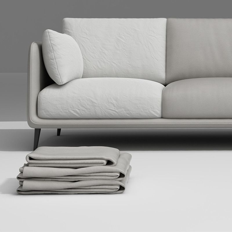 Light-grey Pillowed Back Cushions Contemporary Removable Cushions Sofa Clearhalo 'furn' 'furn_sectionals' 'Furniture' 'furniture_sectionals' 'kitchen' 'kitchen_sectionals' 'Living Room Furniture' 'Sectionals' 1200x1200_4f3c0721-362c-46c9-bd6f-3bb542b04da8