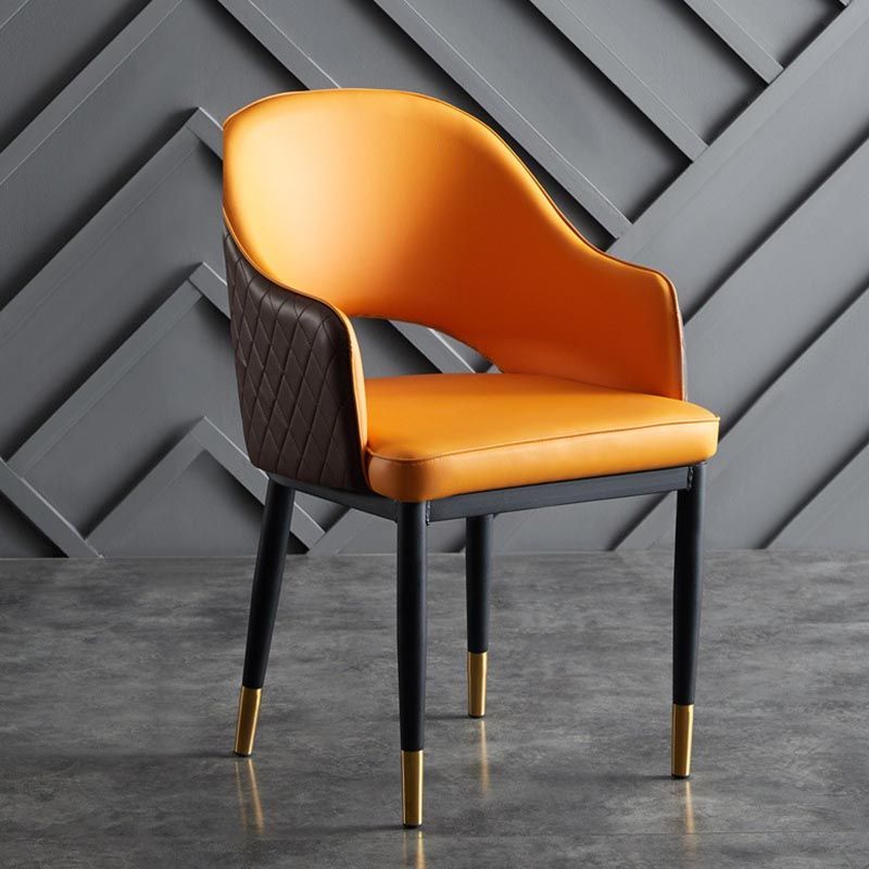 Glamderleder Esstuhl offener Essnebel Möbel mit Eisenbeinen in mattem Finish