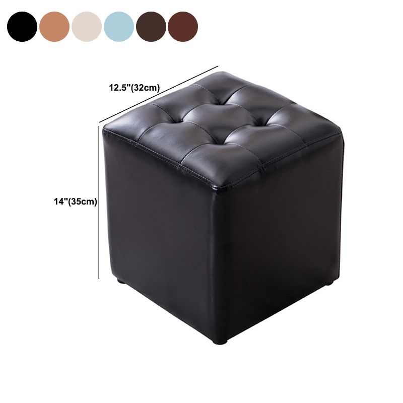Modern Pouf Ottoman Genuine Leather Tufted Upholstered Solid Color Ottoman Clearhalo 'furn' 'furn_ottomans_poufs' 'Furniture' 'Living Room Furniture' 'Ottomans & Poufs' 'ottomans_poufs' 1200x1200_4f3d9d74-72bb-4a30-a3cd-04ebe575185f