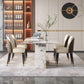 Upholstered Armless Dining Chair Home Faux Leather Dining Side Chair