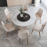 Glam Home Convertible Dining Table Sintered Stone Round Pedestal Table Clearhalo 'Dining Tables & Seating' 'Dining Tables' 'dining_table' 'furn' 'furn_dining_table' 'Furniture' 'furniture_dining_table' 'Kitchen & Dining Furniture' 'kitchen' 'kitchen_dining_table' 1200x1200_4f404b82-ba2f-4fab-8c04-9a1e7eee0323