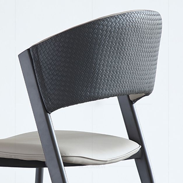 ダイニングルーム布張りの椅子ホームオープンバックフェイクレザーダイニングチェア