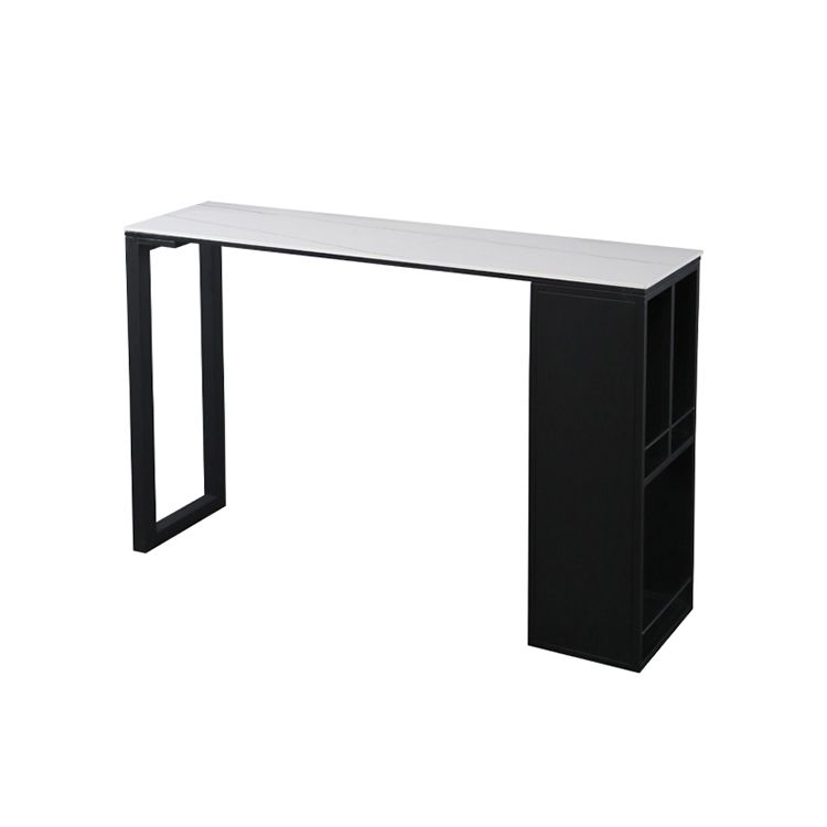 Gray White and Black Modern Style Bar Table in Marble and Metal Milk Tea Shop Bar Table Clearhalo 'Bar Furniture' 'Bar Tables' 'bar_tables' 'furn' 'furn_bar_tables' 'Furniture' 'furniture_bar_tables' 'Kitchen & Dining Furniture' 1200x1200_4f41ee3e-8fa8-456f-955e-6f85f4a538ce