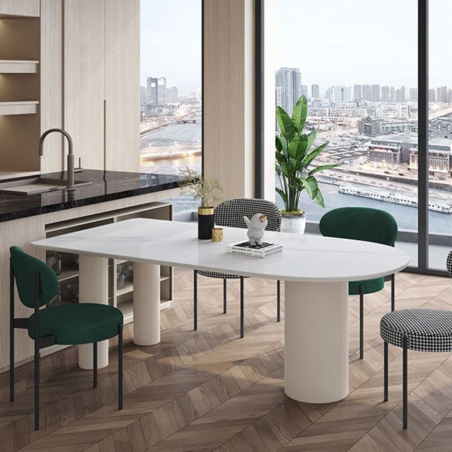 Metal Contemporary Free Form Dining Table Sintered Stone Dining Table with 3 Legs Clearhalo ' dining_table' 'Dining Tables & Seating' 'Dining Tables' 'furn' 'furn_dining_table' 'Furniture' 'furniture_dining_table' 'Kitchen & Dining Furniture' 'kitchen&dining_furn' 'kitchen' 'kitchen_dining_table' 1200x1200_4f427720-f895-4a1a-97a6-5a2ce893f371