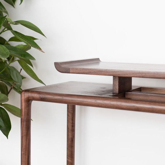 Vaste houten rechthoekige console tabel 1-plank accenttafel voor hal