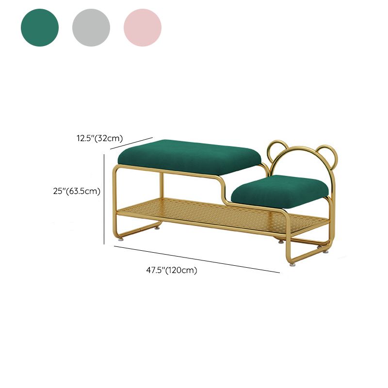 12.48-inch W Metal Entryway Bench Cushioned Seating Bench with Shoe Storage Clearhalo 'Benches' 'Chairs & Seating' 'furn' 'furn_benches' 'Furniture' 'Living Room Furniture' 1200x1200_4f457006-f1b2-41a8-8975-dd58b5453998