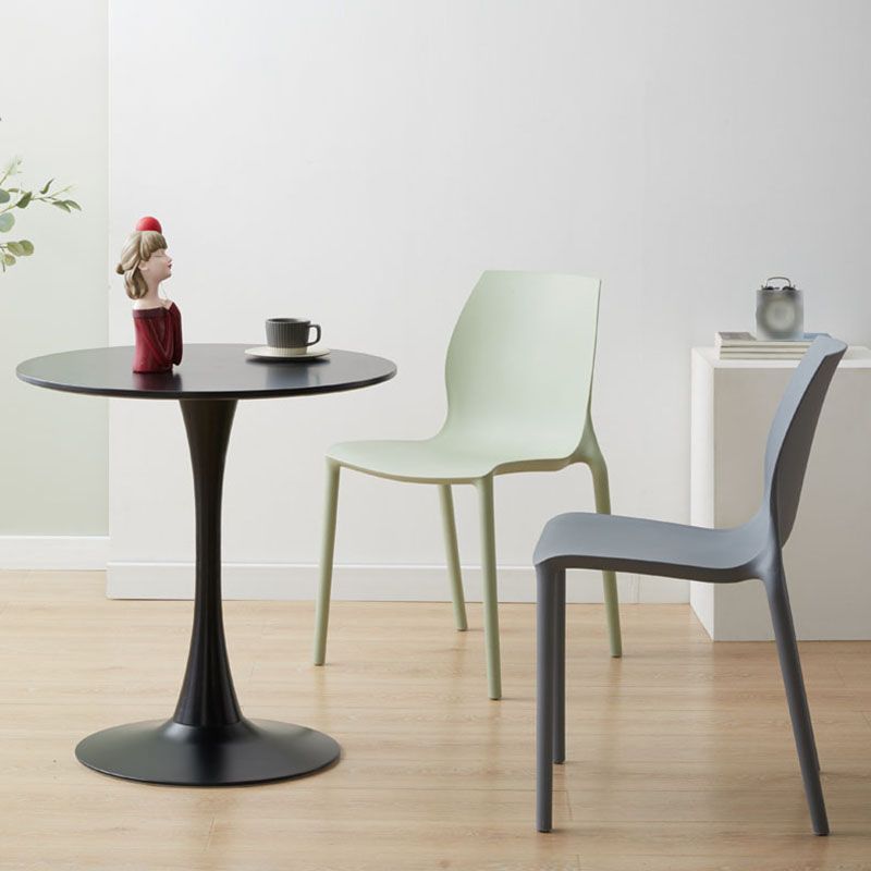 Scandinavian Plastic Kitchen Dining Room Side Chair Solid Back Chair Clearhalo ' kitchen&dining_furn' 'Dining Chairs' 'Dining Tables & Seating' 'dining_chair' 'Furniture' 'furniture_dining_chair' 'Kitchen & Dining Furniture' 'kitchen' 1200x1200_4f46eef1-d03a-4a23-b0d4-c395f4d28ff8