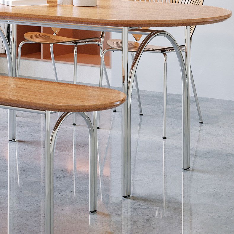 Dining Room Dinner Kitchen Table Silver Legs Solid Wood Dining Table