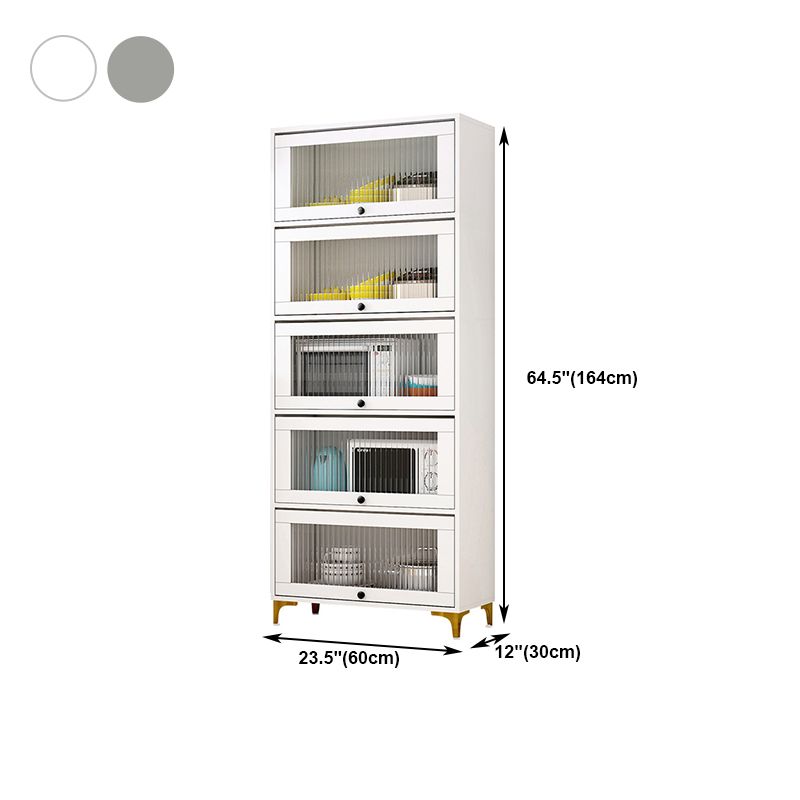 Server di cucina in stile glam porte in vetro temperato server per sala da pranzo