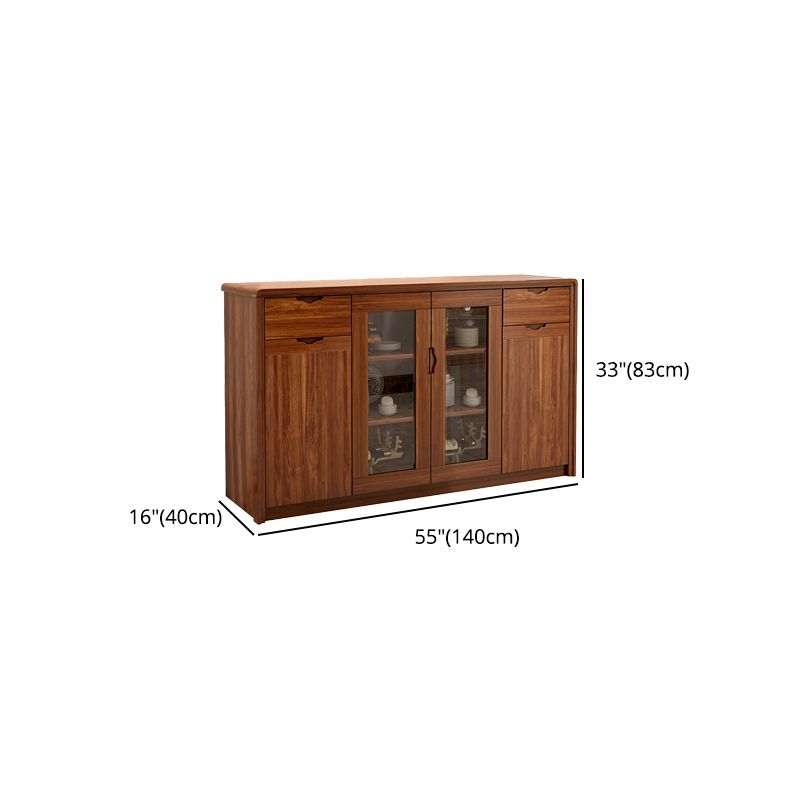 Bouchon moderne dans le buffet à manger en bois massif marron avec portes pour le salon