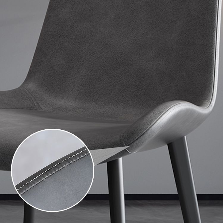 Contemporary Indoor Arm Chair Solid Back Metal Upholstered Dining Room Chair (Set of 2) Clearhalo ' kitchen&dining_furn' 'Dining Chairs' 'Dining Tables & Seating' 'dining_chair' 'furn' 'furn_dining_chair' 'Furniture' 'furniture_dining_chair' 'Kitchen & Dining Furniture' 'kitchen' 1200x1200_4f498753-1fa4-4fc5-a6d2-f89ce68c149d