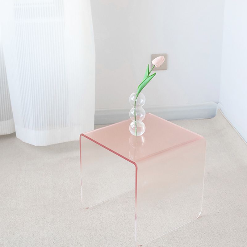 Plastic Square Side End Table Modern Sled Sofa Side Accent Table