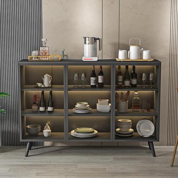 Modern Engineered Wood Sideboard 37.4"H Buffet Server with Glass Doors Clearhalo 'buffet_sideboard' 'Buffets & Sideboards' 'furn' 'furn_buffet_sideboard' 'Furniture' 'Kitchen & Dining Furniture' 1200x1200_4f4ca961-6db4-4c89-8ab8-659fb4e88196