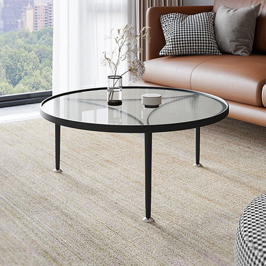 Tavolo da cocktail moderno di vetro rotondo minimalista - 17,72 "H