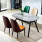 Modern Sintered Stone Dining Table 51.18" Round Drop-Leaf Table with Black Frame Clearhalo ' dining_table' 'Dining Tables & Seating' 'Dining Tables' 'furn' 'furn_dining_table' 'Furniture' 'furniture_dining_table' 'Kitchen & Dining Furniture' 'kitchen&dining_furn' 'kitchen' 'kitchen_dining_table' 1200x1200_4f4df961-7ecd-4802-a365-1b5f7b5ce9bf