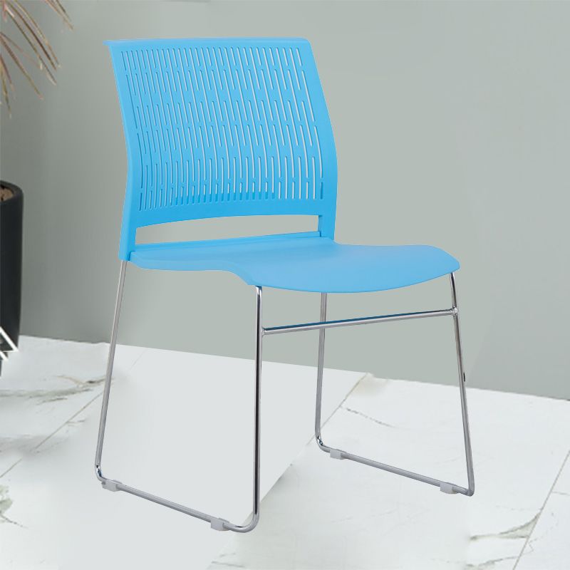 Chaise de bureau moderne, chaise d'ordinateur en plastique, sans accoudoirs, à dossier moyen