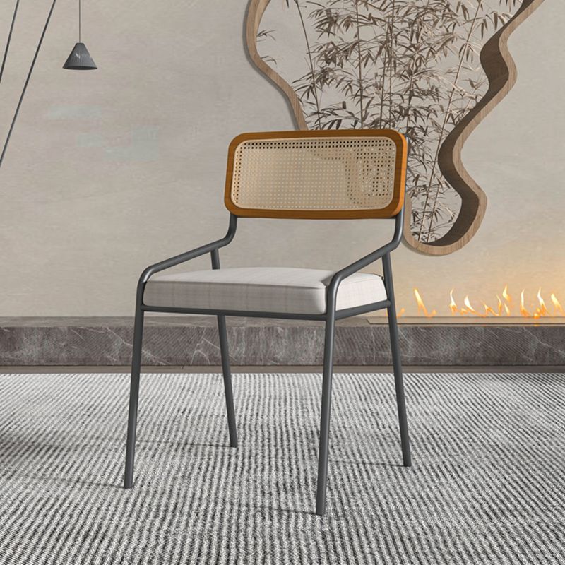 Industrial Style Linen Fabric Dining Chairs Open Back Dining Side Chairs Clearhalo ' kitchen&dining_furn' 'Dining Chairs' 'Dining Tables & Seating' 'dining_chair' 'furn' 'furn_dining_chair' 'Furniture' 'furniture_dining_chair' 'Kitchen & Dining Furniture' 'kitchen' 1200x1200_4f4f7df2-ec60-44d1-ac6e-3128945860ec