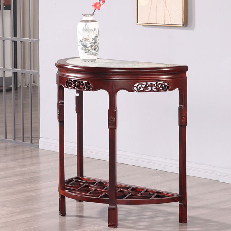 Mesa de la consola contemporánea de la mitad de la luna Sofá de la consola de madera marrón oscura