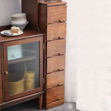 44.09" H Mid-Century Modern Solid Wood Accent Chest with 6 Drawers