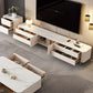 White Stone TV Stand Glam TV Media Stand with Legs for Living Room Clearhalo 'furn' 'furn_tv_stands_entertainment_centers' 'Furniture' 'Living Room Furniture' 'TV Stands & Entertainment Centers' 'TV Stands & Media Storage Furniture' 'tv_stands_entertainment_centers' 1200x1200_4f538808-2293-481d-8a42-3008b7b384f3