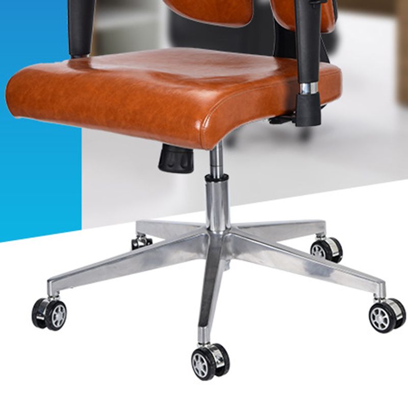 Silla de escritorio moderna Silla ejecutiva de cuero Silla con respaldo alto en marrón