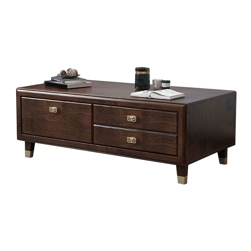 ミッドセンチュリーモダンソリッドウッドシングル長方形のコーヒーカクテルテーブル