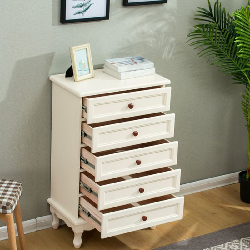 Mid-Century Modern Wood Accent Chest with Drawers Side Cabinet