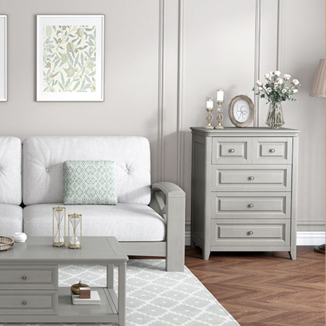 Contemporary Rubberwood Storage Cabinet with Drawers in Gray Clearhalo 'Cabinets & Chests' 'cabinets_chests' 'furn' 'furn_cabinets_chests' 'Furniture' 'Living Room Furniture' 1200x1200_4f54c4ad-558e-4999-ab0d-ac9a6f9e4f5c