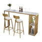 Modern Rectangle Bar Table Set 1/3 Pcs Black and Gold Metal Frame Bar Table and Stools Clearhalo 'Bar Furniture' 'furn' 'furn_home_bar_bar_sets' 'Furniture' 'Home Bars & Bar Sets' 'home_bar_bar_sets' 'Kitchen & Dining Furniture' 1200x1200_4f54c761-f717-4d2c-a1c1-a078acdfc136