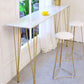 Glam White Wood Counter Table with Rectangle Table Top Gold Legs Table - 42" H Clearhalo 'Bar Furniture' 'Bar Tables' 'bar_tables' 'furn' 'furn_bar_tables' 'Furniture' 'furniture_bar_tables' 'Kitchen & Dining Furniture' 1200x1200_4f554595-ebad-4f72-af69-2755e038e3dd