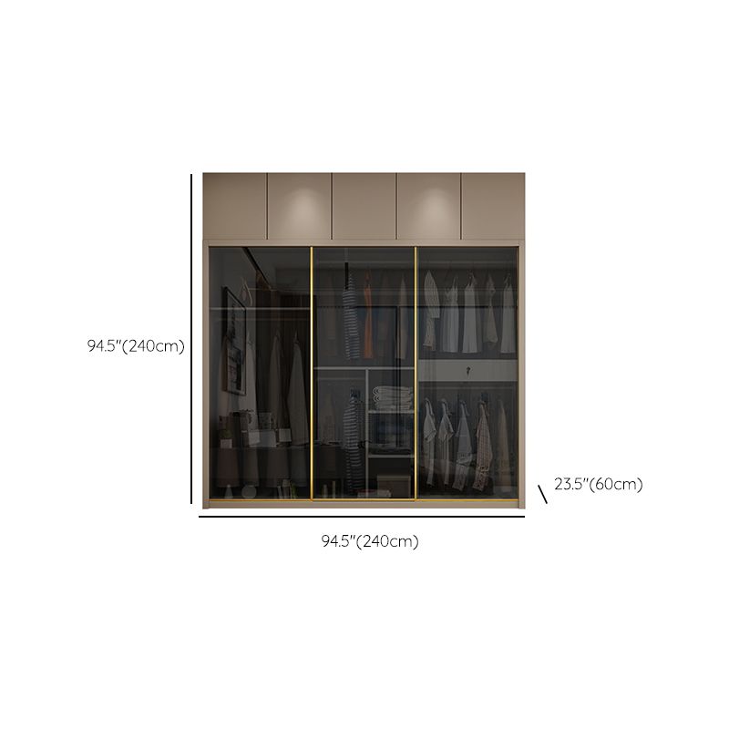 Armadio in vetro e legno armadio armadio scorrevole armadio senza luce