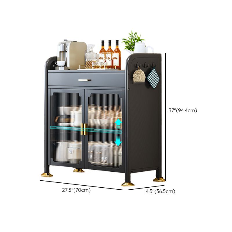 Porte di vetro a scaffalatura regolabile armadio nero cucina nera