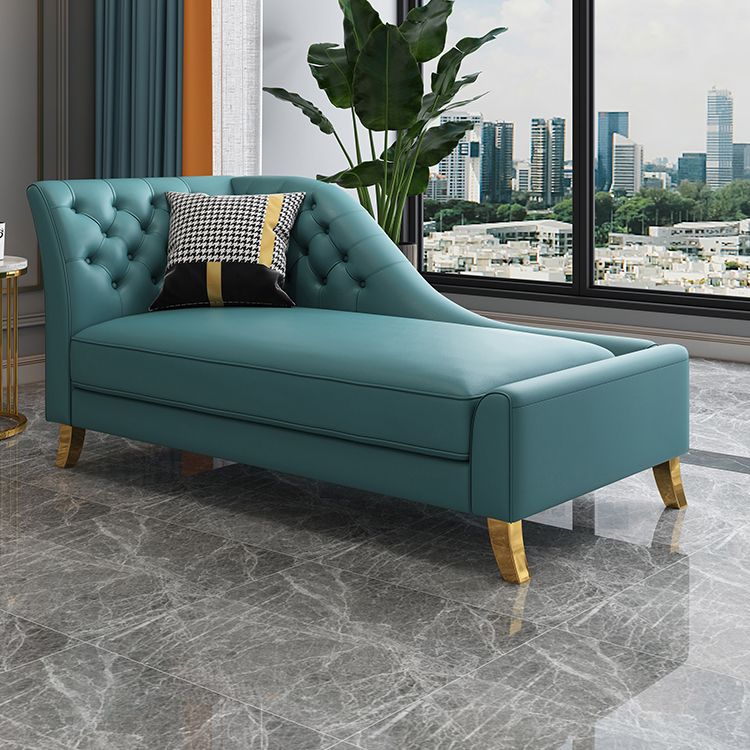 Glam Style Solid Color Genuine Leather Rolled Arms Chaise Chair with Tufted Clearhalo 'Chairs & Seating' 'Chaise Lounge' 'chaise_lounge' 'furn' 'furn_chaise_lounge' 'Furniture' 'Living Room Furniture' 1200x1200_4f5a024e-5cc5-426b-8dbd-a14844966750