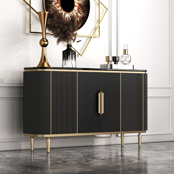 Glam Black Buffet Sideboard Funce Sideboard in marmo con porte con porte
