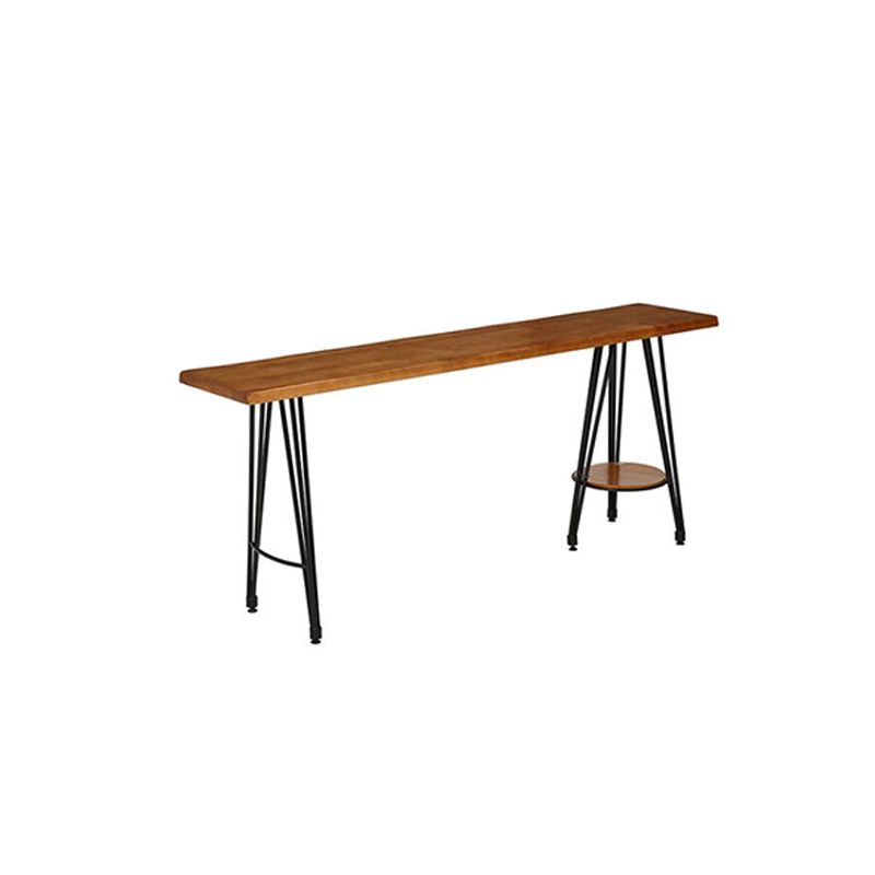 Table de bar de style industriel Table de pub rectangulaire en bois massif en marron