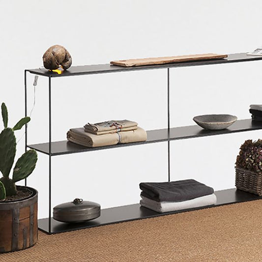 Modern Rectangular Console Table Metal Console Sofa Table in White/Black