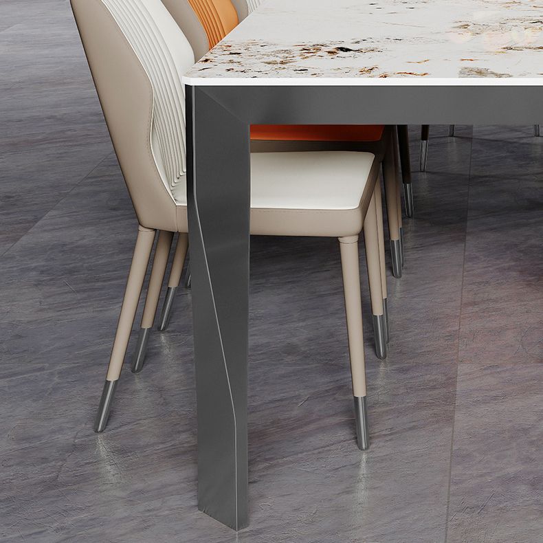 Modern Style Dining Table Sintered Stone Dining Rectangle Table with Metal Legs for Home Clearhalo 'Dining Tables & Seating' 'Dining Tables' 'dining_table' 'furn' 'furn_dining_table' 'Furniture' 'Kitchen & Dining Furniture' 1200x1200_4f5bce38-7c09-409f-836e-916348d96d86