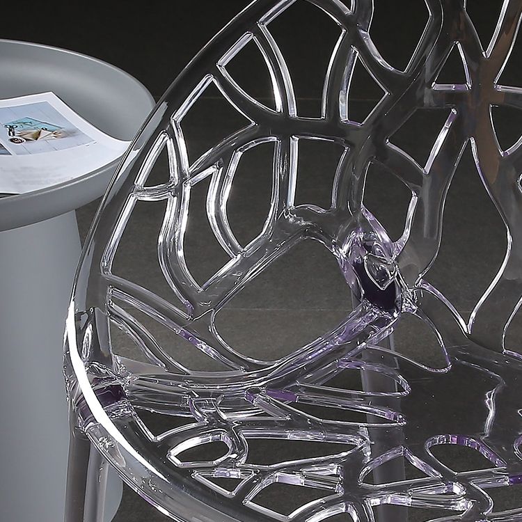 Scandinavian Armless Dining Chairs Acrylic Cross Back Side Chair